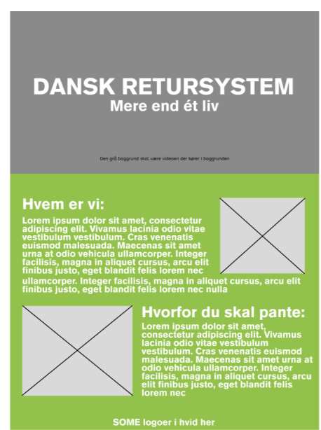Wireframe for landingpage